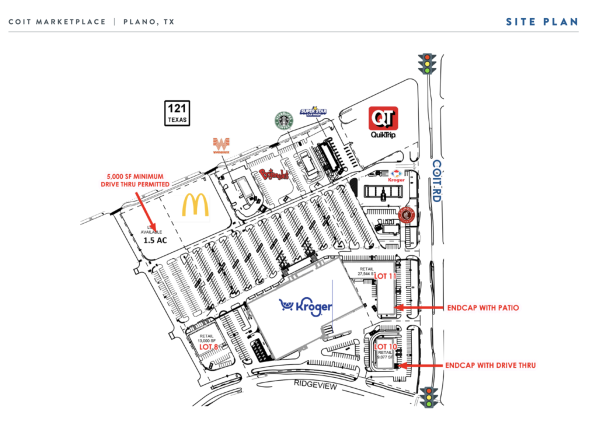 Coit Marketplace layout and expected stores from official Coit Marketplace documents